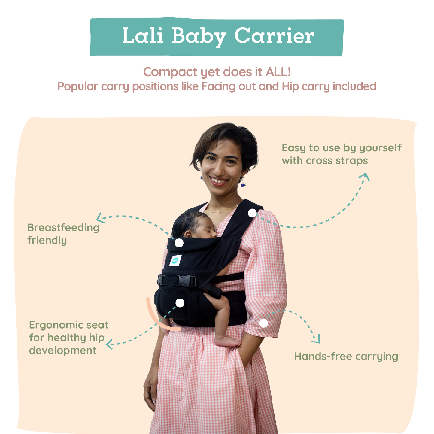 Lali: Cotton baby Carrier (PO 7 - 14 days)