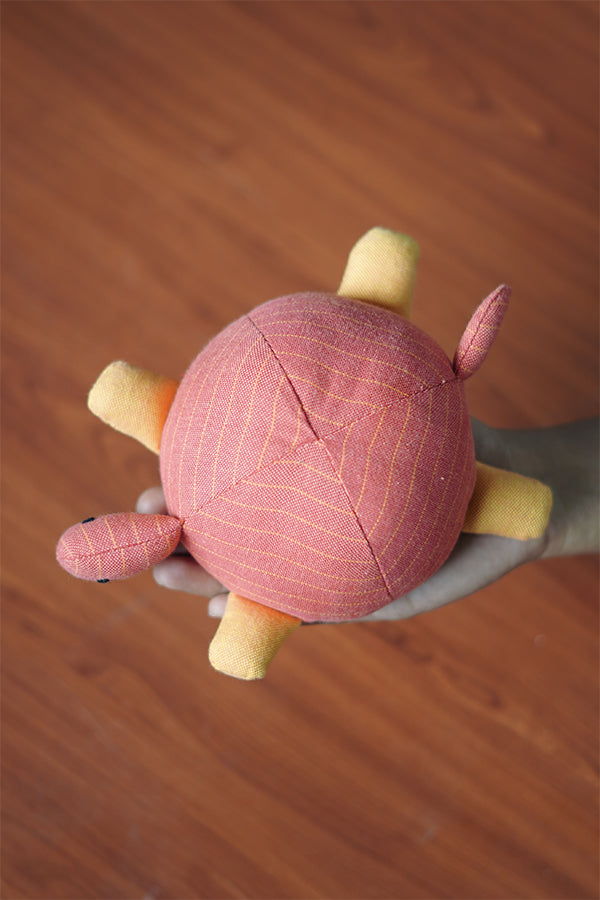 Upcycled Soft Toy: Orange Turtle