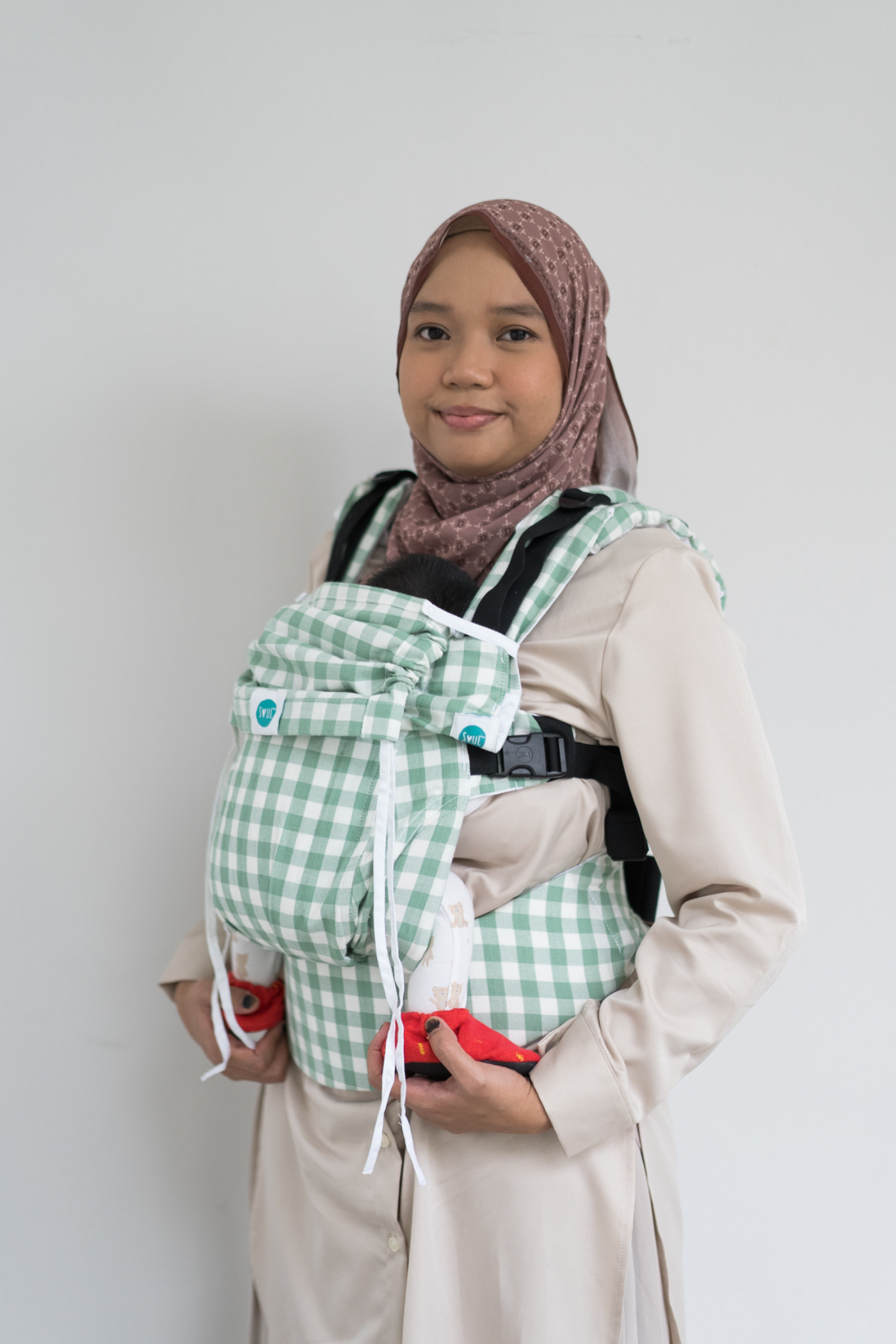 Aseema Baby Carrier- Green Checks