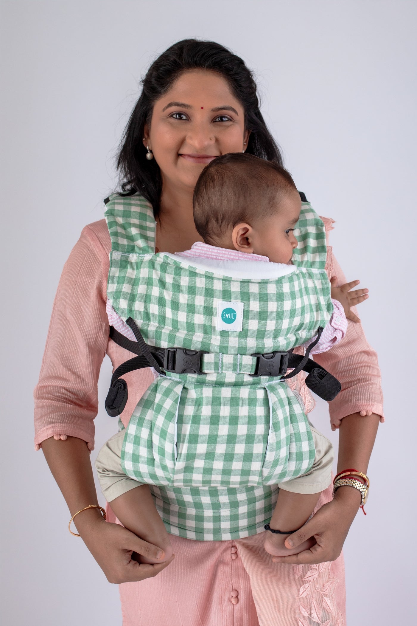 Lali Baby Carrier - Green Checks