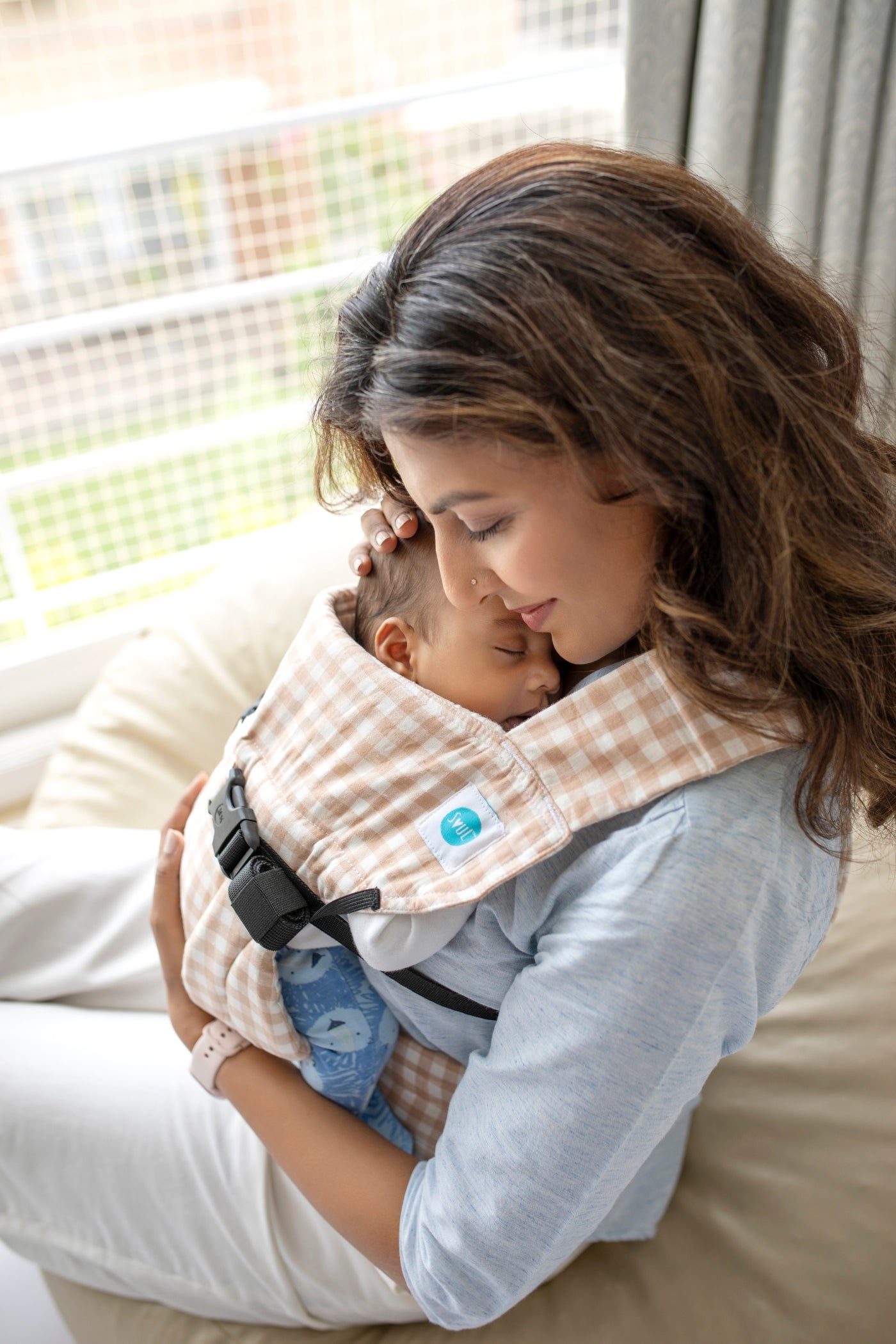 Lali Baby Carrier - Beige Checks