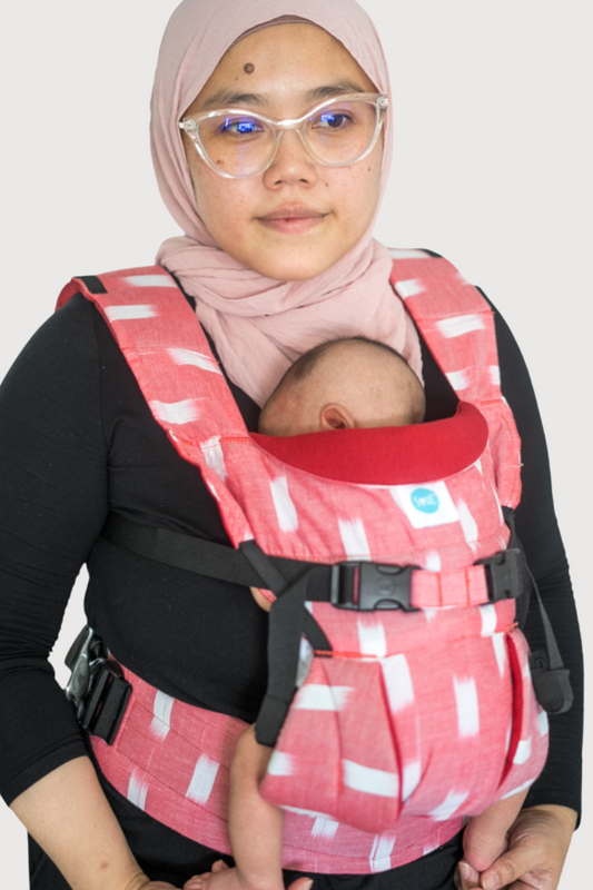 Lali Baby Carrier - Coral Ikkat