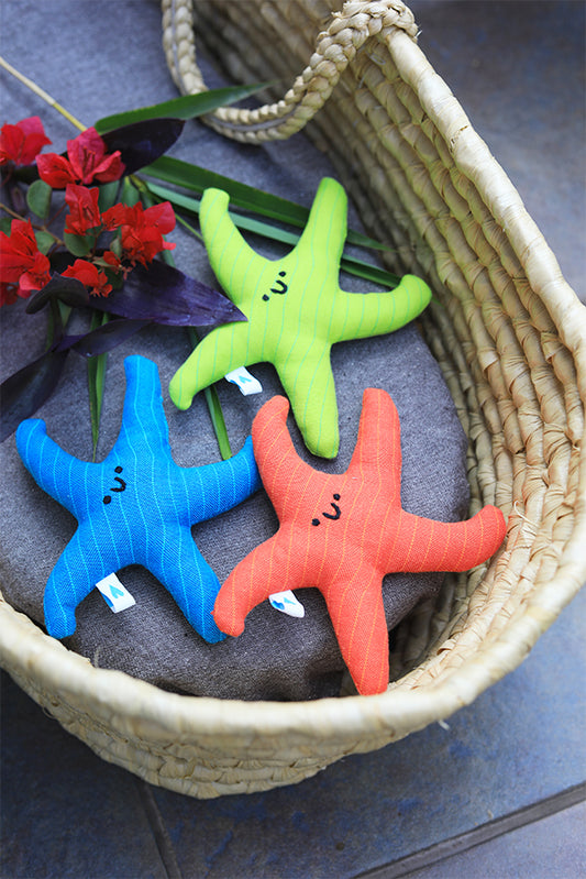 Upcycled Soft Toy: Star fish set of 3