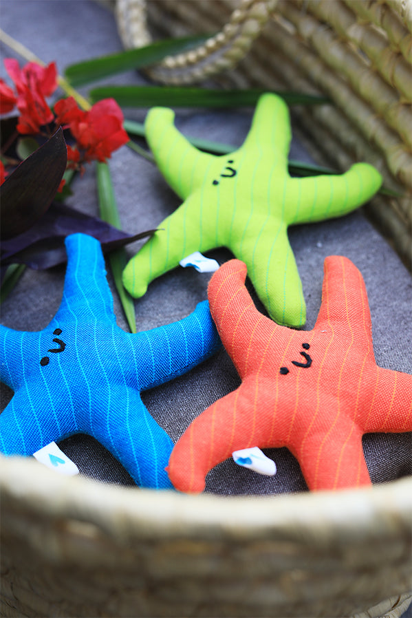 Upcycled Soft Toy: Star fish set of 3